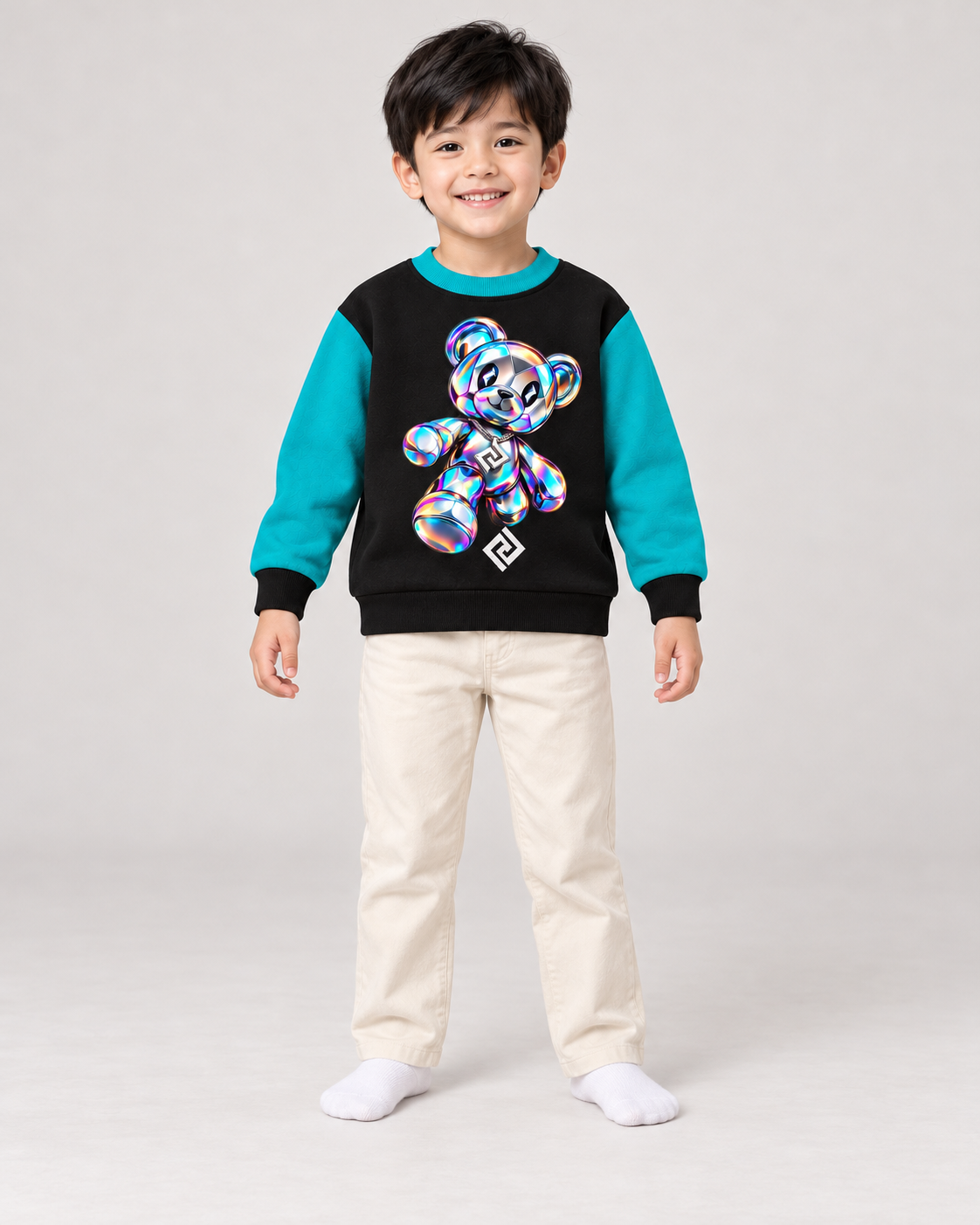Barnsweatshirt utan huva – Produktillustration