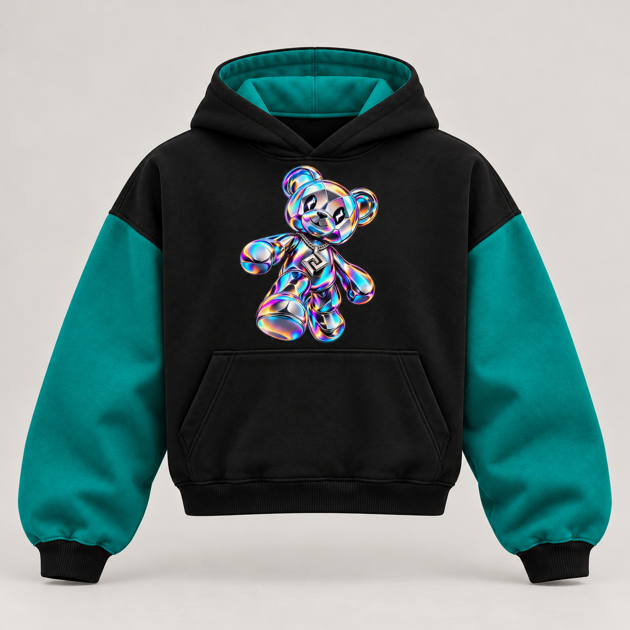 Boxy hoodie, barnanpassad höftlängd – Produktillustration