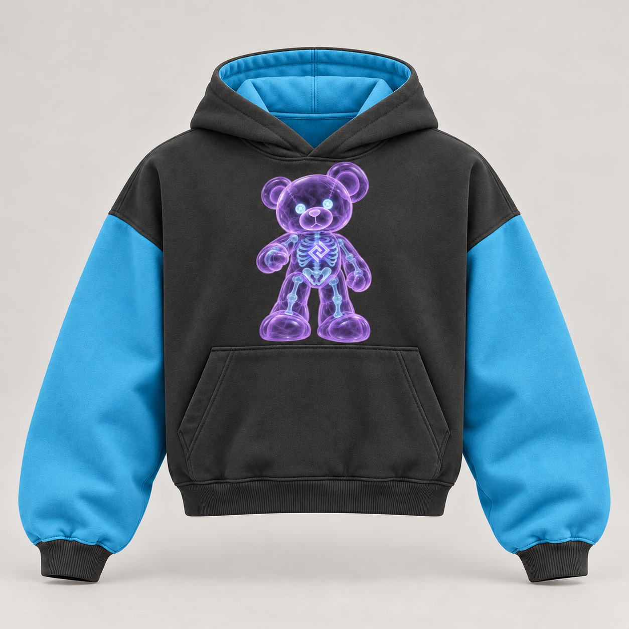 Boxy hoodie, barnanpassad höftlängd – Produktillustration