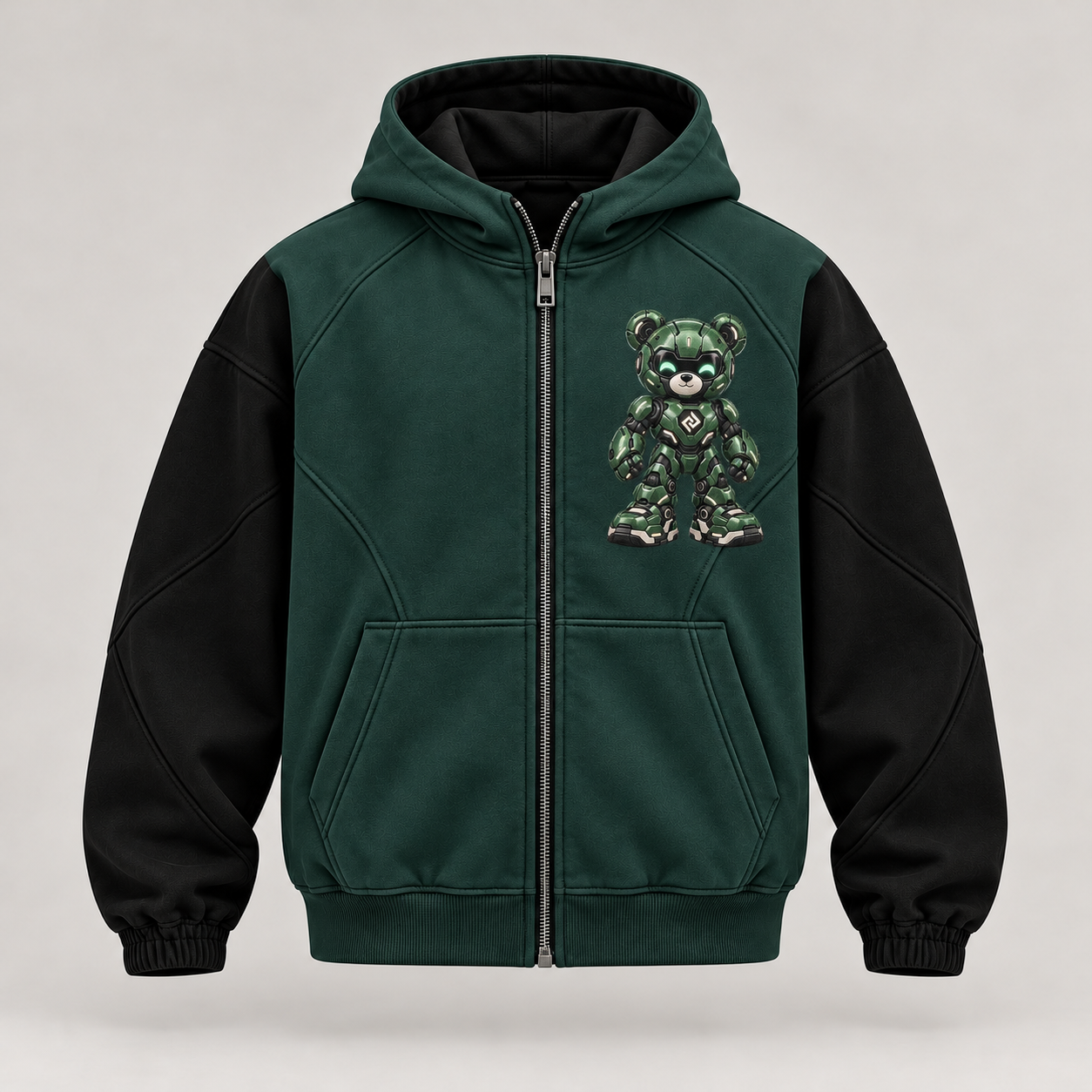 Regular zip-hoodie – Produktillustration