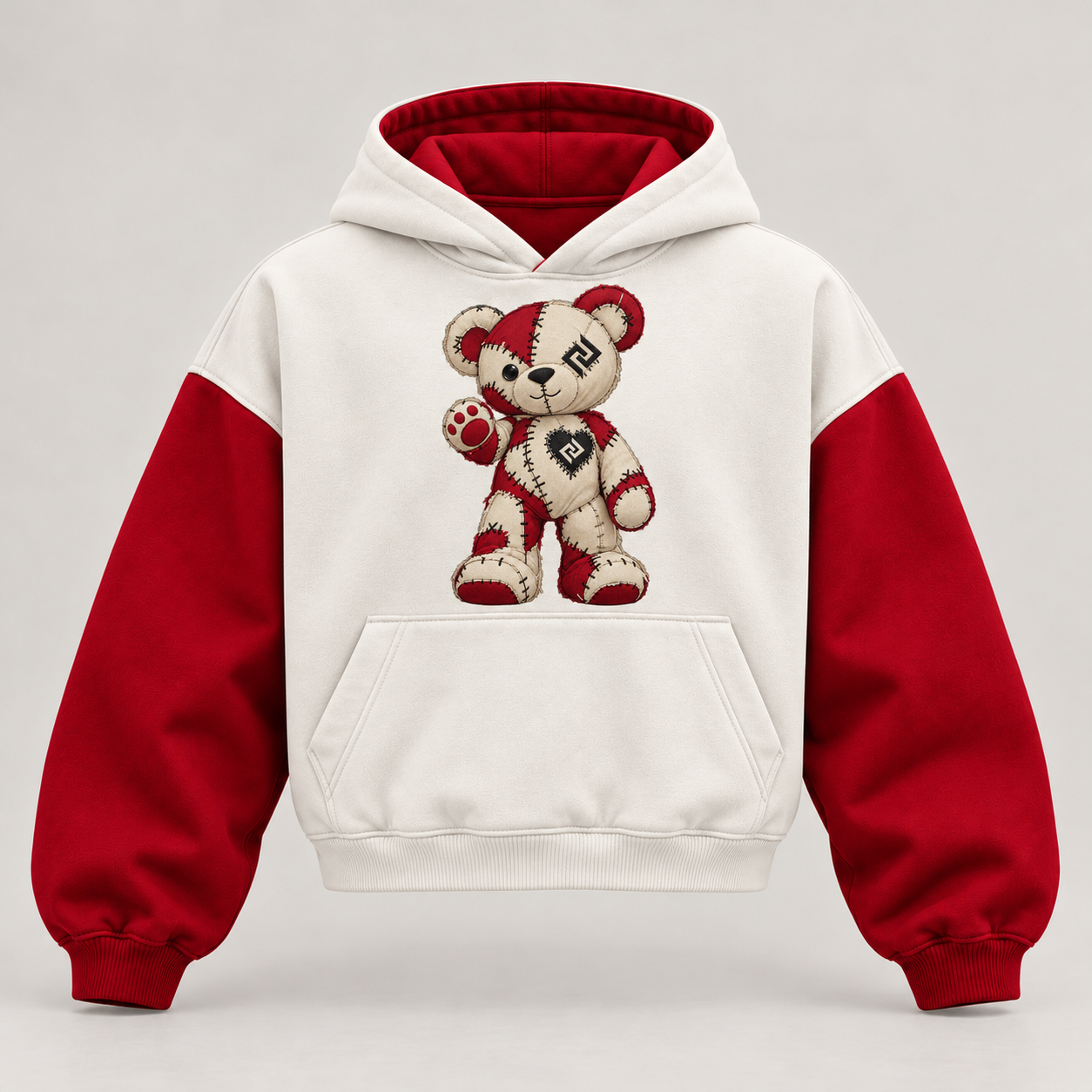 Boxy hoodie, barnanpassad höftlängd – Produktillustration