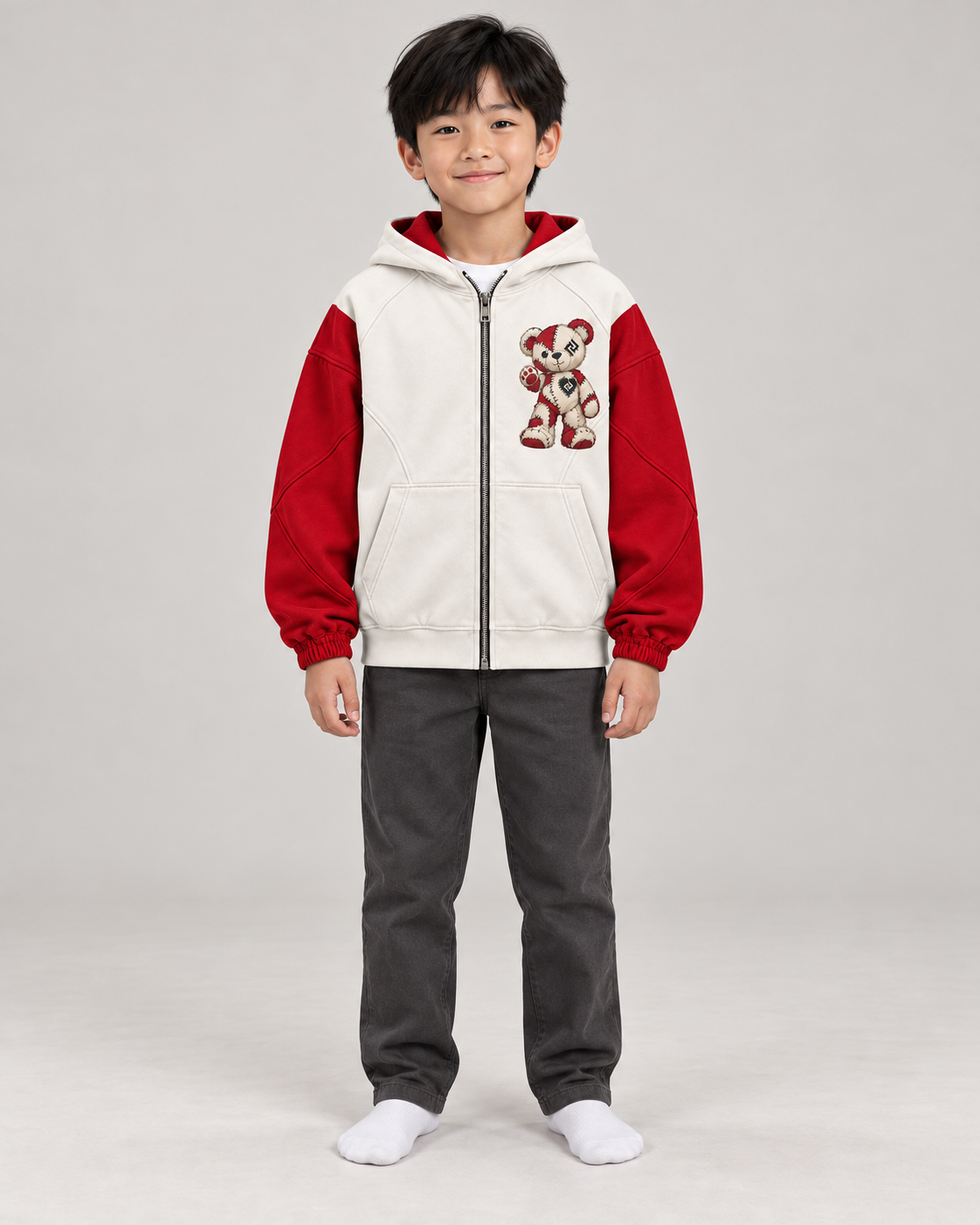 Regular zip-hoodie – Produktillustration