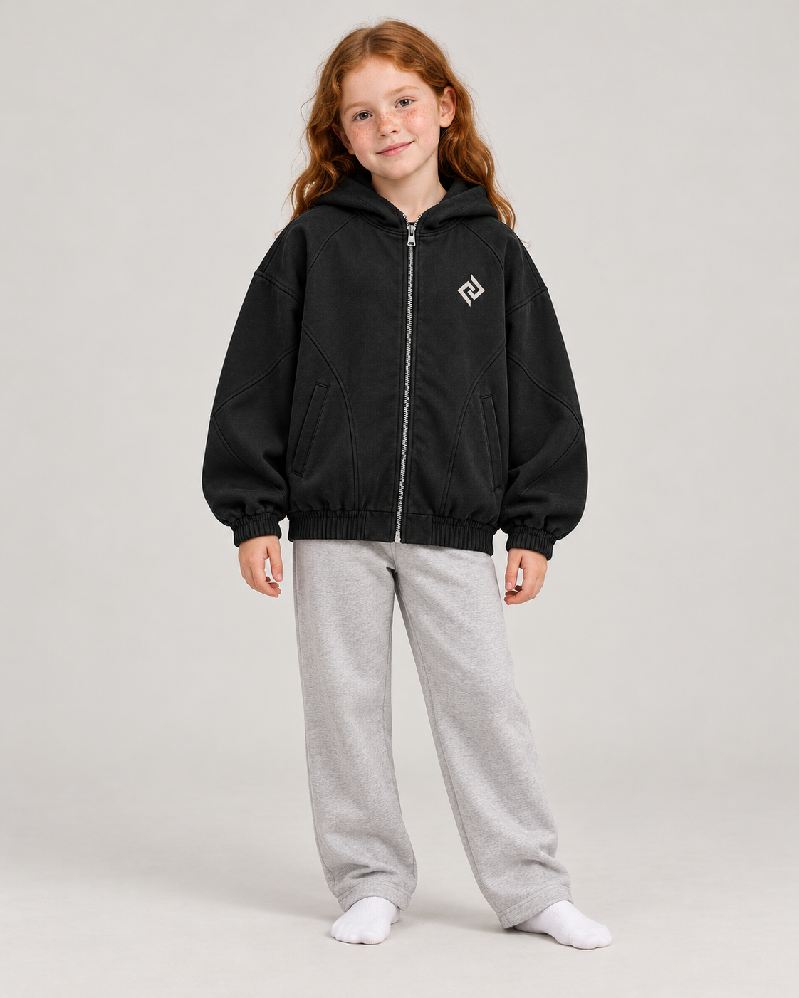 Oversized zip-hoodie – Produktillustration